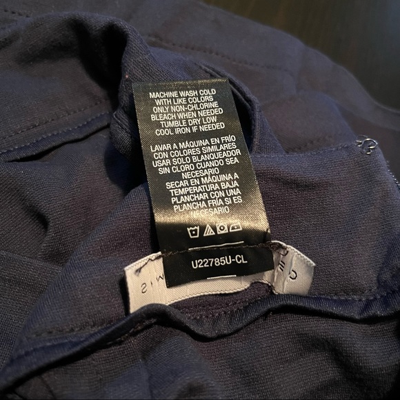 Navy Blue Simply Styled Asymmetrical Front Mini Skirt, Zip in back, Size Large - Picture 6 of 6